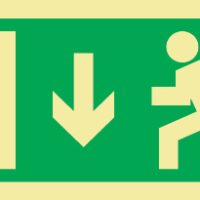 Sinal de evacuação, porta de saída